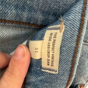 EUC Madewell Perfect Vintage Wide-Leg Crop Jeans 31